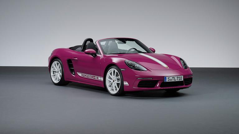 2024 Porsche 718 Boxster Style Edition parked in a studio.
